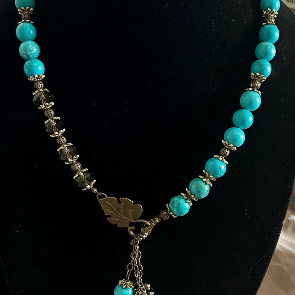 Blue and Silver Necklace with Pendant